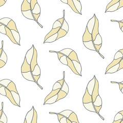 Beautiful tropical leaves seamless pattern