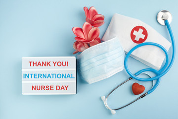 International nurse day background. Medical background. Healthcare medicine concept. Thak you for...