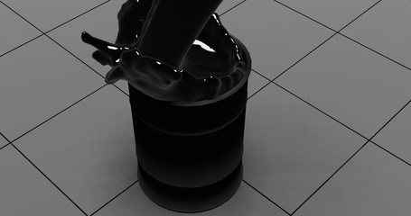 Render concept with overflow amount of oil