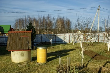 rural plot in late autumn on a Sunny day, Russia