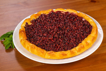 Homemade Pie with sweet cowberry