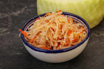 Pickled cabbage - sauerkraut in the bowl