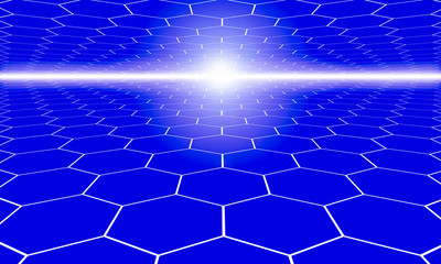 blue hexagon, technology, background, abstract connention, science technology background, innovation, medical technology