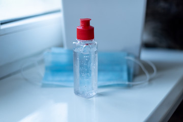 Hand Sanitizer and medical mask