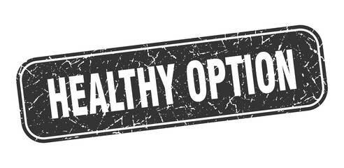 healthy option stamp. healthy option square grungy black sign