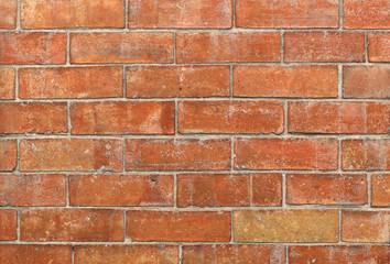 texture of a wall in old red bricks