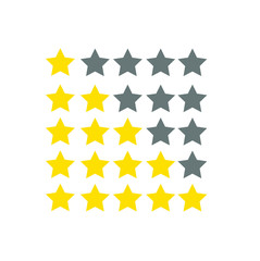 five star rating icon vector illustration eps 9. 1 to 5 star ranking star isolated on white background