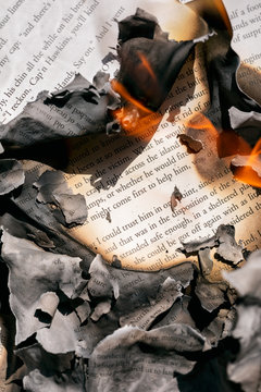 Pages Of Classic Novel Being Burned