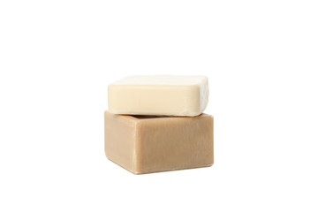Different soap isolated on white background. Hygiene