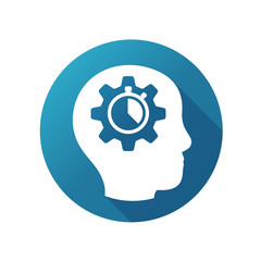 Head and speedometer design, growth mindset, potential development, fast self improvement, soft skills training, boost efficiency, fast decision making, vector icon