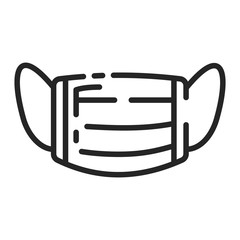 Breathing medical respiratory mask black line icon. Health care. Hospital or pollution protect face masking. Pictogram for web page, mobile app, promo.Editable stroke.