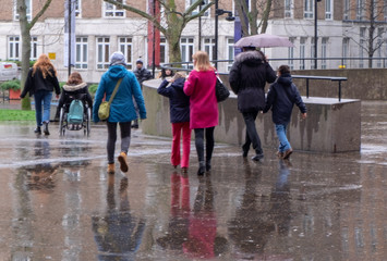 A wet walk in London