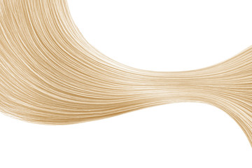 Wave of blonde hair on white, isolated