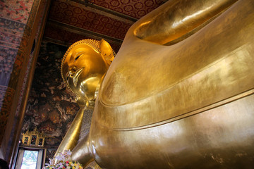 Buddha reclining at Wat Pho temple in Bangkok