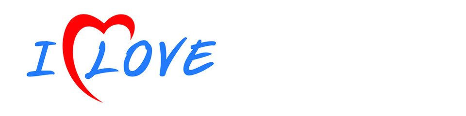 I love lettering, vector illustration. Valentines day greeting card, postcard. Textile, poster typography design.