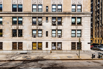 Side walk view of a building in New York city