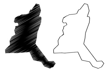 Karaganda City (Republic of Kazakhstan) map vector illustration, scribble sketch City of Qaraghandy map