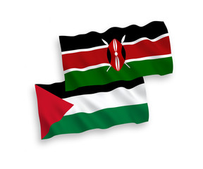 Flags of Palestine and Kenya on a white background