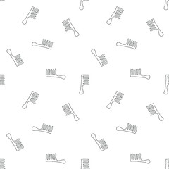 Colorless combs on white background: transparent seamless pattern, wallpaper print design, wrapping texture. Vector graphics.