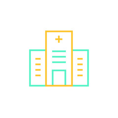 hospital icon vector illustration color line