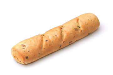 Freshly baked wholegrain baguette