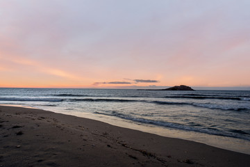 Carboneras beach at sunrise in cabo de gata