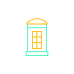 phone booth icon vector illustration color line design