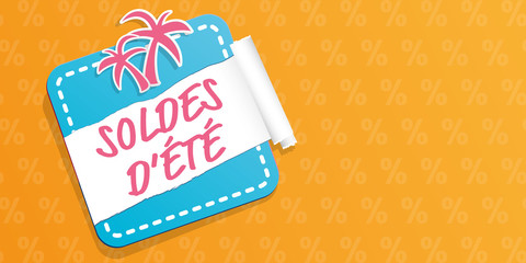 French Summer sale banner - sale reduction promotion stickers - Business design elements