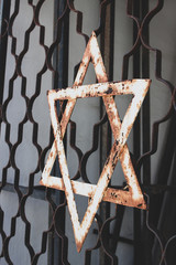 Old Star of David on an iron gate