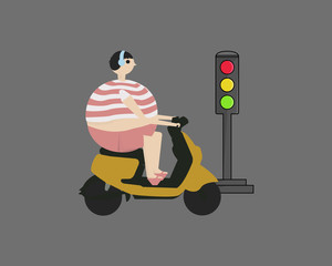 vector illustration of a funny cartoon car