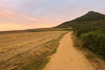 Sunrise on the Camino de Santiago through Navarra