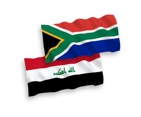 Naklejka premium Flags of Iraq and Republic of South Africa on a white background