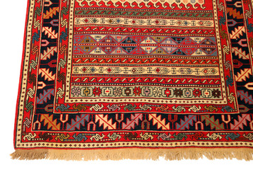 Old and modern Persian Colourful Arabesque and handmade carpet, rug gelim, patchwork, and Gabbeh with the pattern.