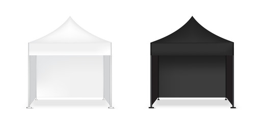 3D Mock up Realistic Booth Display POP for Shop Sale Marketing Promotion Exhibition with Banner Template Background Illustration