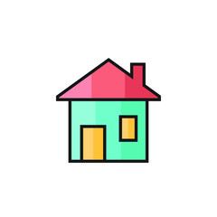 home icon vector illustration filled outline