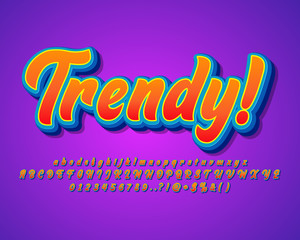 Modern trendy brush font, stylish script font