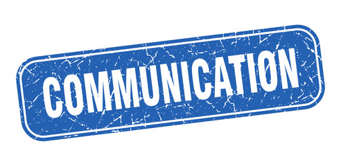 communication stamp. communication square grungy blue sign © Aquir