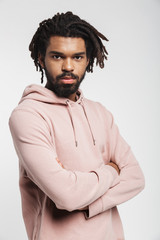 Portrait of a young african man wearing hoodie