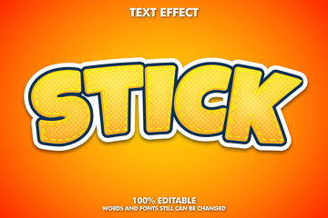 Editable text effect, cartoon typography