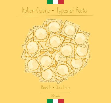 Italian Food Square Ravioli Pasta aka Quadrato