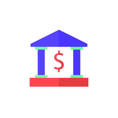 bank icon vector illustration flat design
