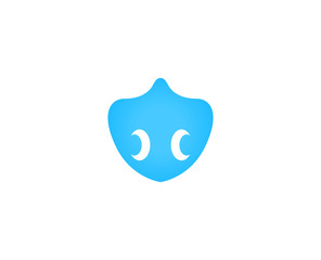 Respirator simple icon for web graphics, upper and lower respiratory tract protection, graphic image, vector illustration