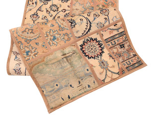 Old and modern Persian Colourful Arabesque and handmade carpet, rug gelim, patchwork, and Gabbeh...