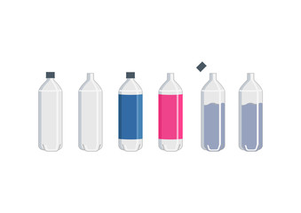 ペットボトルのイラストセット。