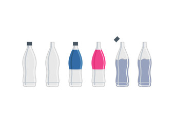 ペットボトルのイラストセット。