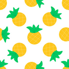 Vector illustration Seamless bright Pattern with Pineapples