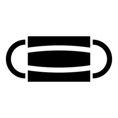 Disposable medical mask Face hospital pollution protect virus COVID 19 from coronavirus icon black color vector illustration flat style image