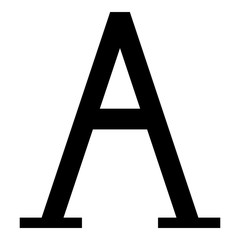 Alpha greek symbol capital letter uppercase font icon black color vector illustration flat style image