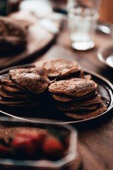 Pancakes with plate