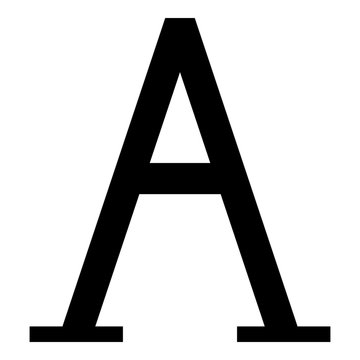 Alpha greek symbol capital letter uppercase font icon black color vector illustration flat style image